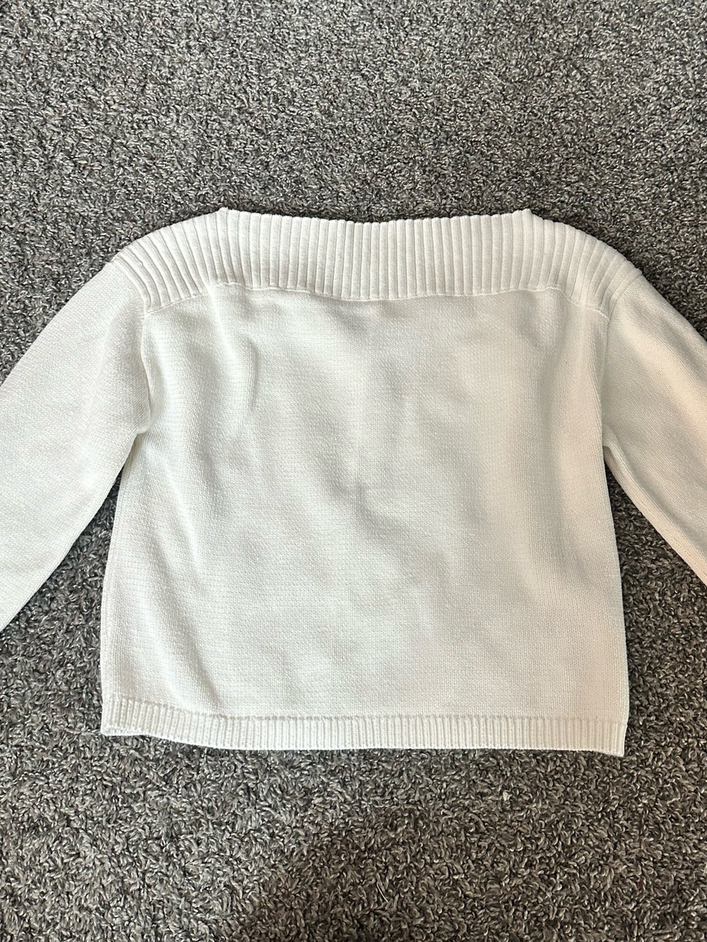 H&M Off-Shoulder Cream Knit Sweater